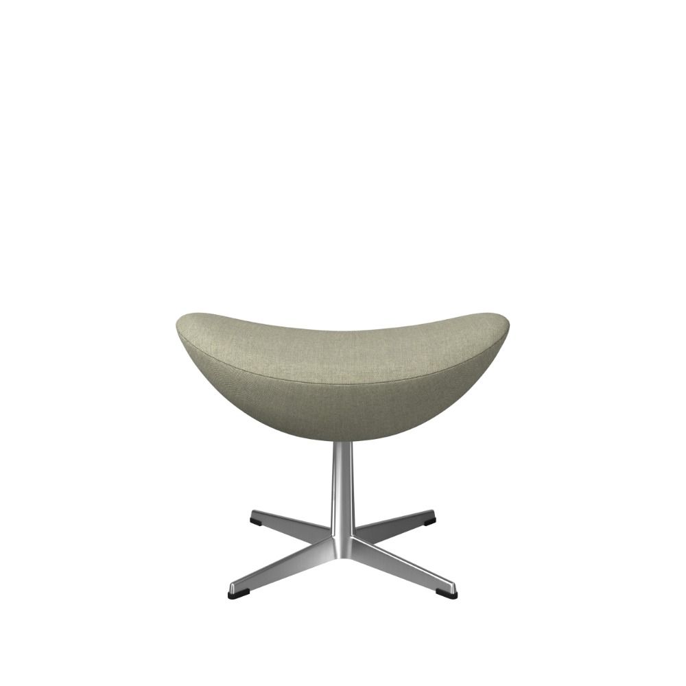 Fritz Hansen Ægget™ fodskammel med satinpoleret aluminiumsstel