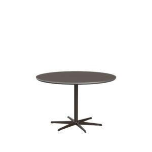 Fritz Hansen Circular bord A825 Ø120 cm i Grå Fenix-laminat med Brown Bronze stel