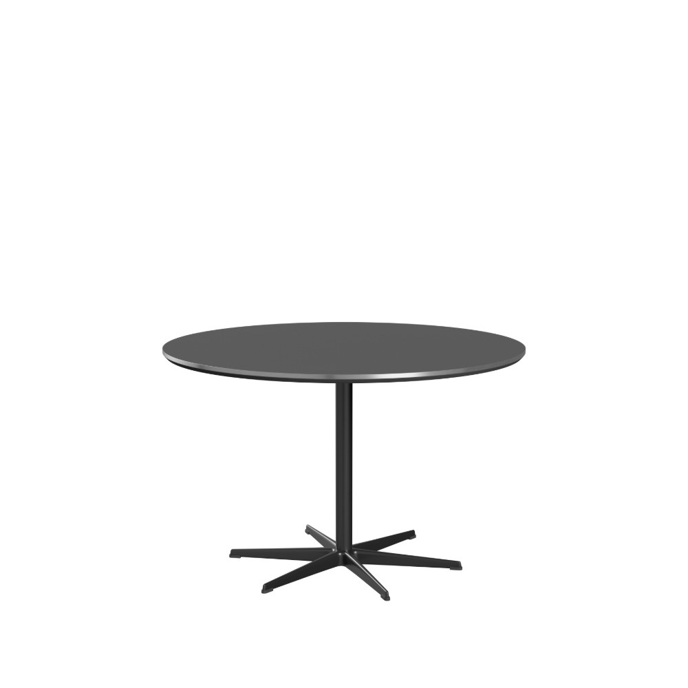 Fritz Hansen Circular bord A825 Ø120 cm i Grey Bromo Fenix-laminat med sort stel