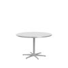 Fritz Hansen Circular bord A825 Ø120 cm i hvid Fenix-laminat med Silver Grey stel