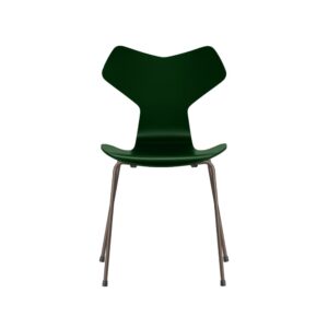 Fritz Hansen Grand Prix™ stol 3130 i Evergreen lakeret finér med brown bronze pulverlakeret stel