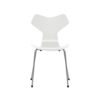Fritz Hansen Grand Prix™ stol 3130 i Hvid lakeret finér med silver grey pulverlakeret stel