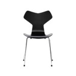 Fritz Hansen Grand Prix™ stol 3130 i Sort lakeret finér med forkromet stål stel