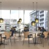 Fritz Hansen Grand Prix™ stole ved Supercircular™ borde i bistro og kantine