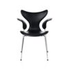 Fritz Hansen Liljen™ armstol 3208 fuldpolstret i sort læder