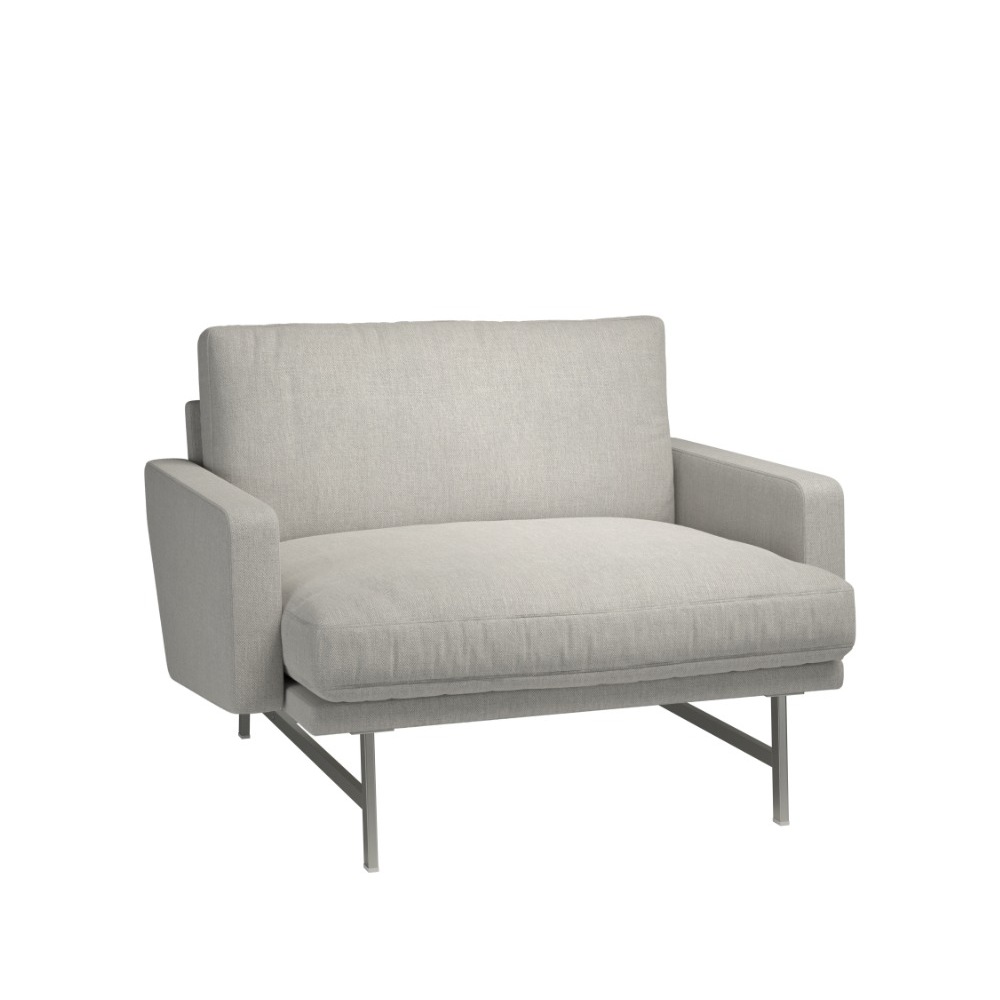 Fritz Hansen Lissoni Sofa™ lænestol PL111 med stel i børstet rustfrit stål