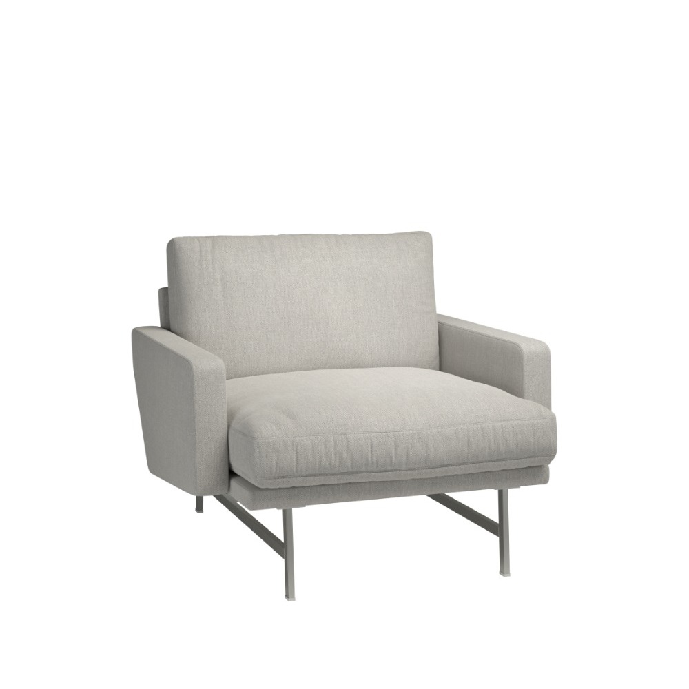 Fritz Hansen Lissoni Sofa™ lænestol PL111S med stel i børstet rustfrit stål