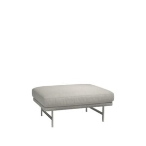 Fritz Hansen Lissoni Sofa™ puf PL110 med stel i børstet rustfrit stål