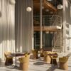 Monolit™ ved Circular™ borde Monolit™ ved Circular™ borde i rum med dobbelt loftshøjde