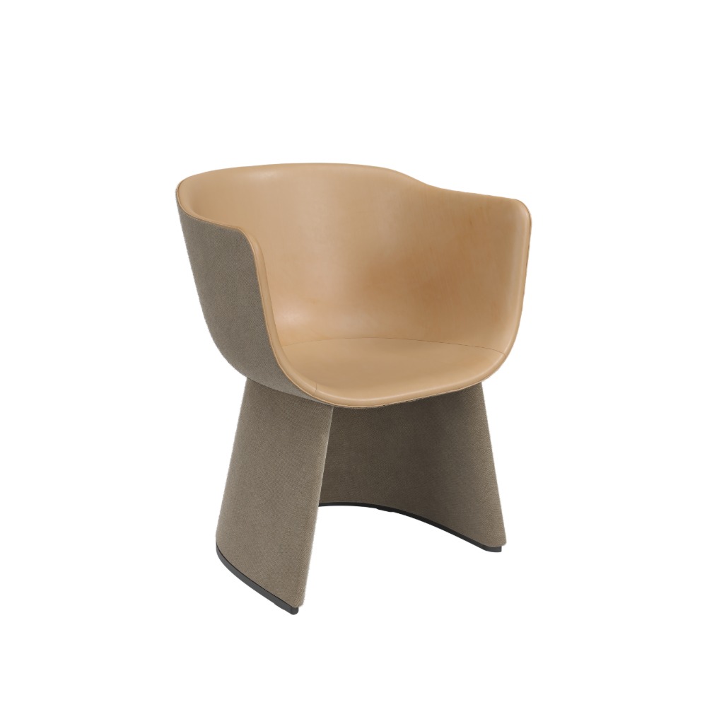 Fritz Hansen Monolit™ lænestol CM231 med inderskal i Natural læder
