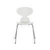 Fritz Hansen Myren™ stol 3101 i Hvid lakeret finér med silver grey pulverlakeret stel