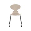 Fritz Hansen Myren™ stol 3101 i Light Beige lakeret finér med sort pulverlakeret stel