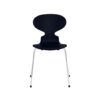 Fritz Hansen Myren™ stol 3101 i Midnight Blue lakeret finér med forkromet stål stel