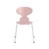Fritz Hansen Myren™ stol 3101 i Pale Rose farvet ask med forkromet stål stel