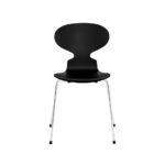 Fritz Hansen Myren™ stol 3101 i Sort lakeret finér med forkromet stål stel