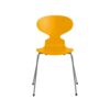 Fritz Hansen Myren™ stol 3101 i True Yellow farvet ask med silver grey pulverlakeret stel
