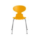 Fritz Hansen Myren™ stol 3101 i True Yellow farvet ask med silver grey pulverlakeret stel