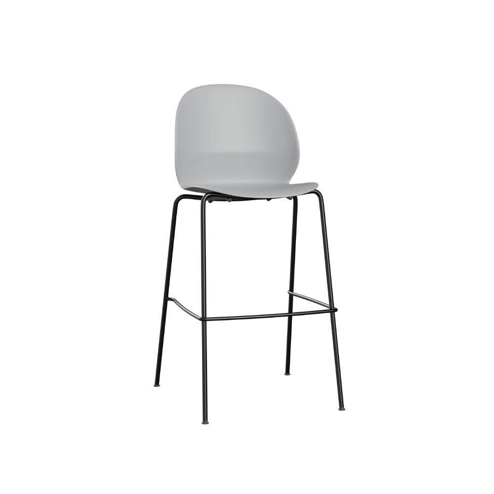 N02™ Recycle N02-50 i grå med stel i sort pulverlakeret stål N02™ Recycle N02-50 i grå med stel i sort pulverlakeret stål