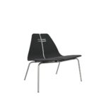 Fritz Hansen PK23™ forsidepolstret i sortfarvet ask med stel i børstet stål