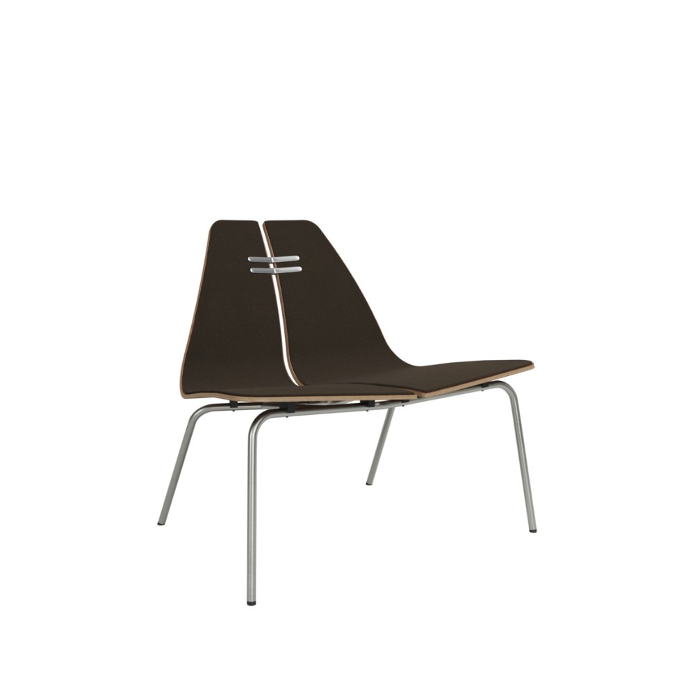 Fritz Hansen PK23™ forsidepolstret i klarlakeret valnød med stel i børstet stål