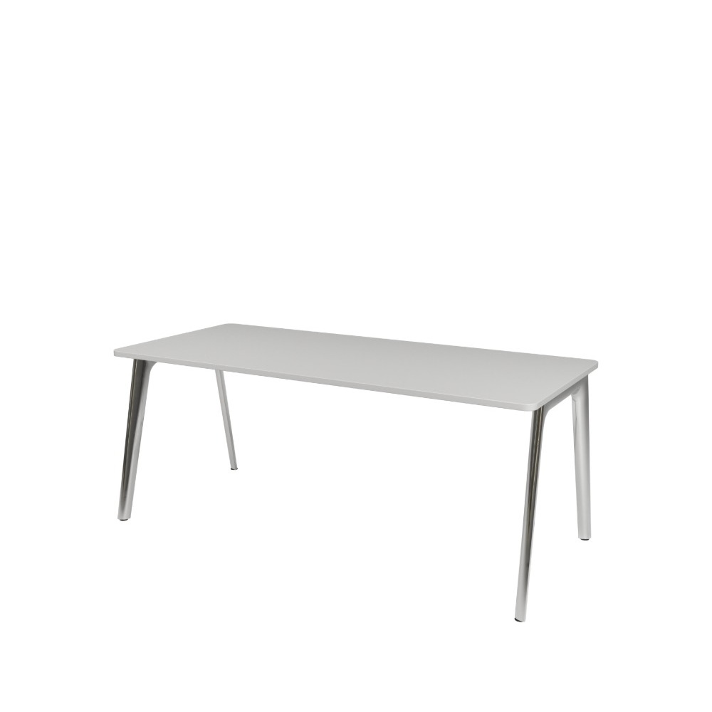 Fritz Hansen Pluralis™ bord KS431 80x180 cm i hvid laminat med poleret aluminiumsstel