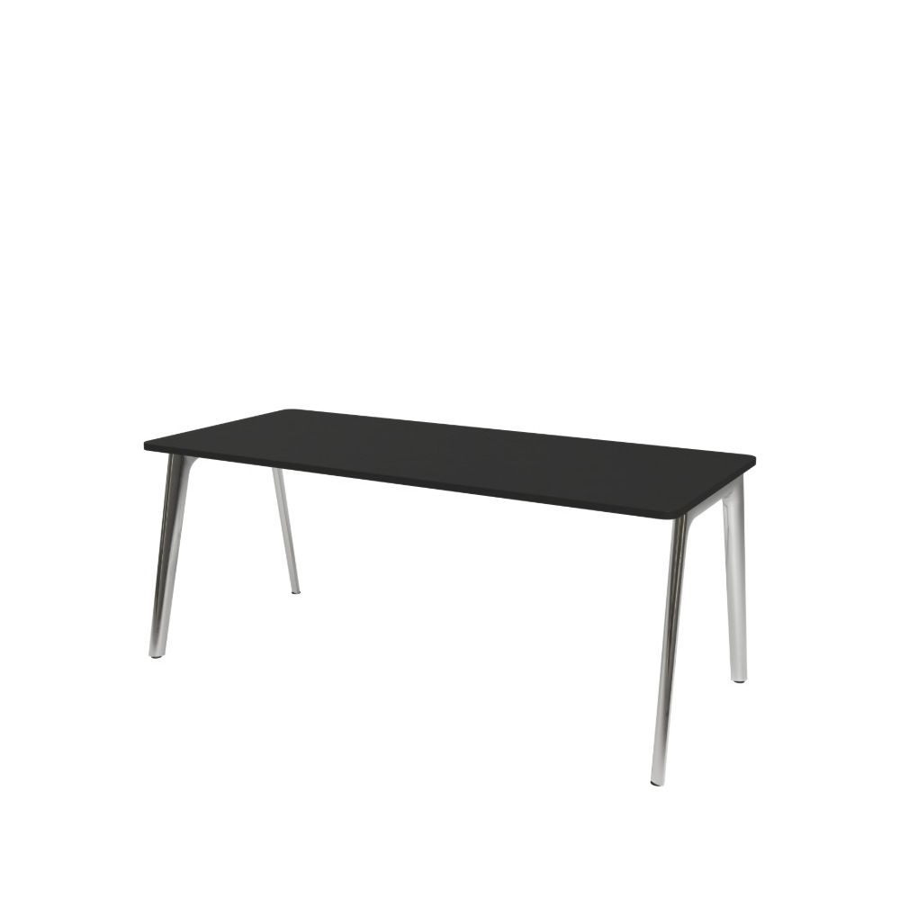 Fritz Hansen Pluralis™ bord KS431 80x180 cm i Lava Grey laminat med poleret aluminiumsstel