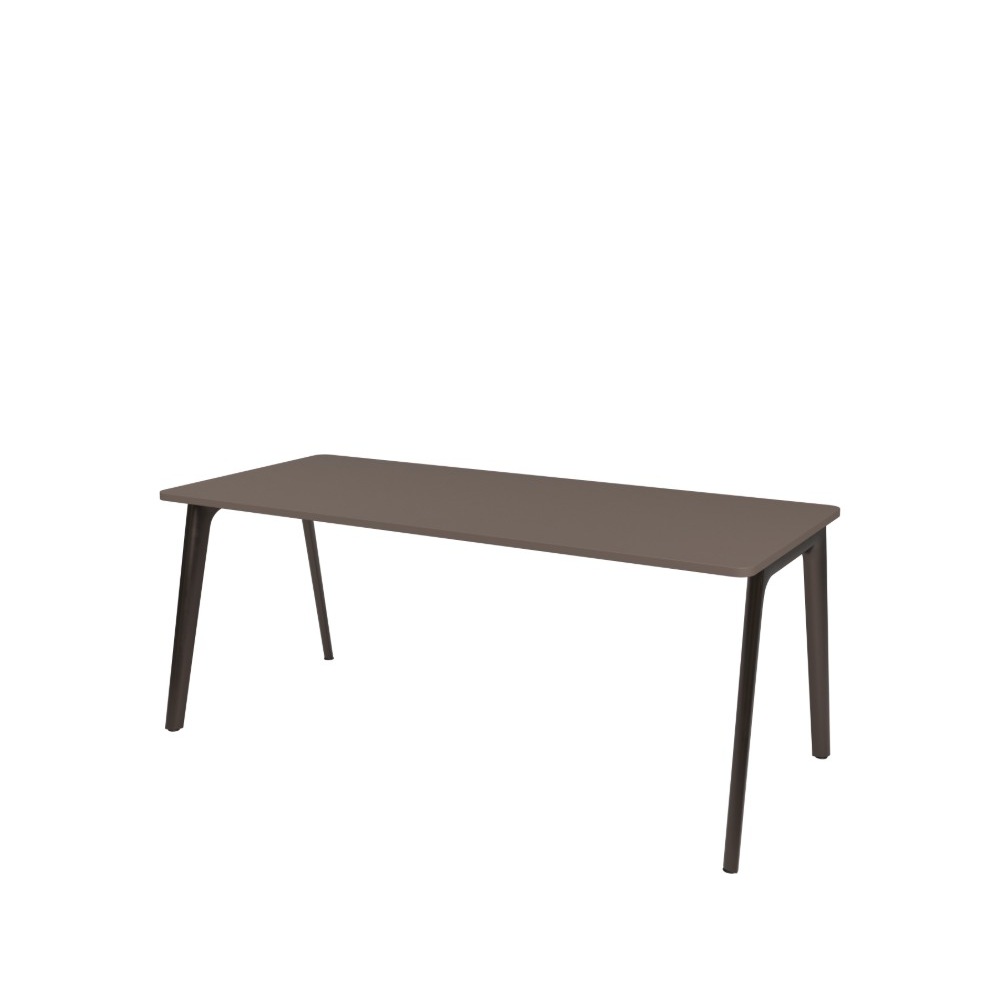 Fritz Hansen Pluralis™ bord KS431 80x180 cm i Mauve Brown linoleum med Brown Bronze stel