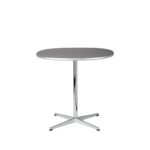 Fritz Hansen Supercircular™ bord A602 75x75 cm i grå FENIX-laminat med fod i satinbørstet aluminium