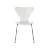 Fritz Hansen Syveren™ stol 3107 i Hvid lakeret finér med silver grey pulverlakeret stel