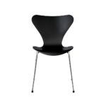 Fritz Hansen Syveren™ stol 3107 i Sort lakeret finér med forkromet stål stel