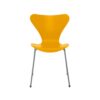 Fritz Hansen Syveren™ stol 3107 i True Yellow farvet ask med silver grey pulverlakeret stel
