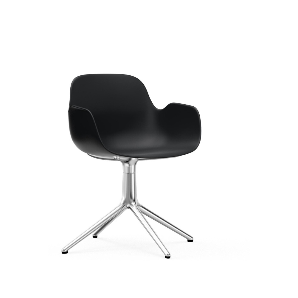 normann-form-armstol-drejefod-alu-sort