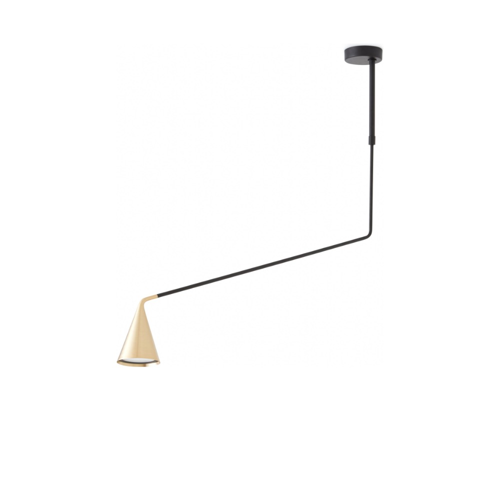 Gordon Loftlampe med 80 cm arm i mat sort med børstet messing – Tooy Gordon Loftlampe med 80 cm arm i mat sort med børstet messing – Tooy