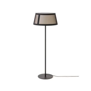 Lilly Gulvlampe i sort metal med beige stofskærm – Tooy