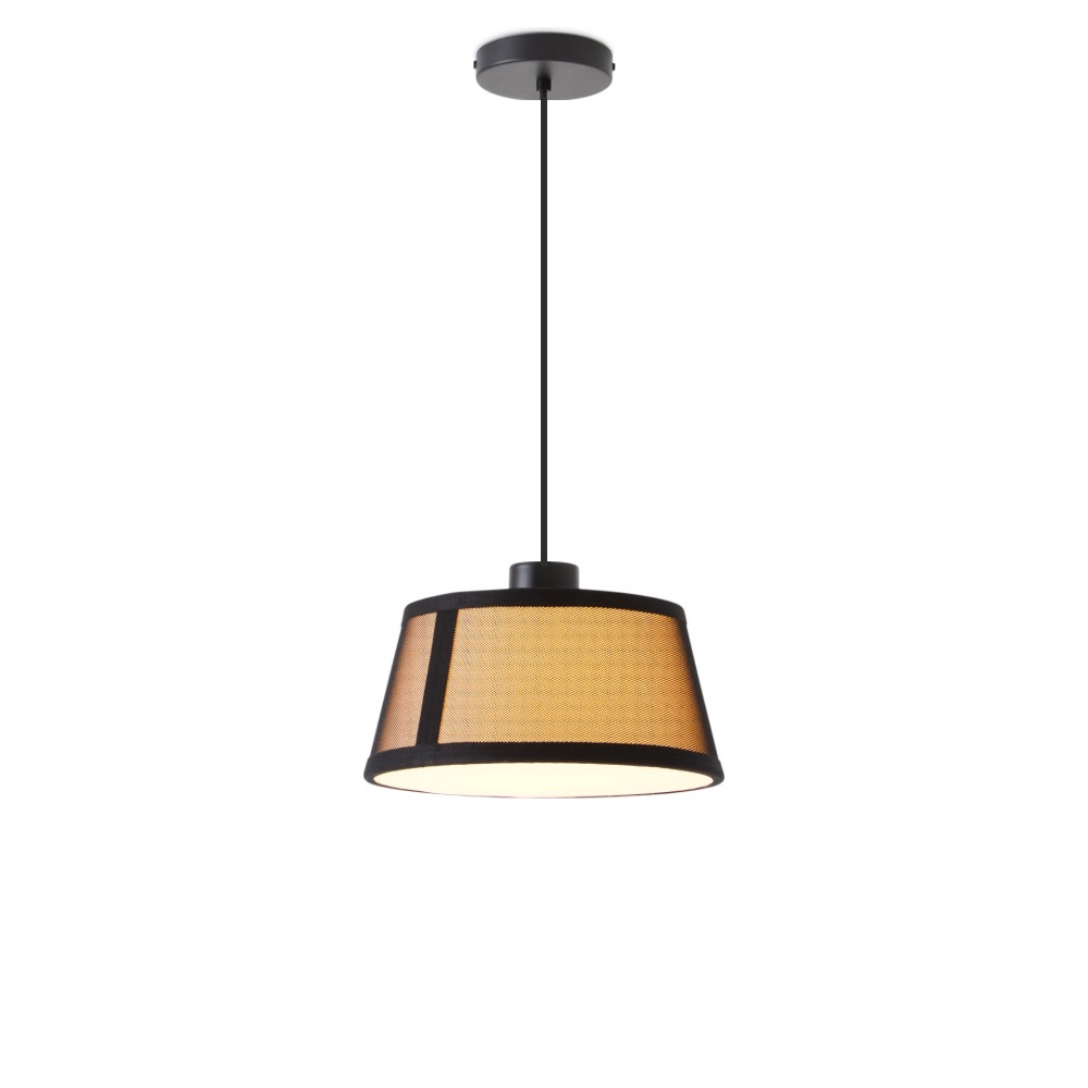 Lilly Pendel Ø32 cm i sort metal med beige stofskærm – Tooy Lilly Pendel Ø32 cm i sort metal med beige stofskærm – Tooy