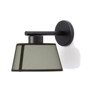 Lilly Væglampe i sort metal med beige stofskærm – Tooy
