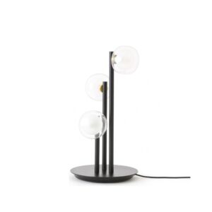 Nabila Bordlampe Ø29 cm med tre glas i børstet messing – Tooy