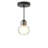 Nabila Pendel Ø12 cm i mat sort med sort krom og røgfarvet glas – Tooy Nabila Pendel Ø12 cm i mat sort med sort krom og røgfarvet glas – Tooy