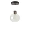 Nabila Pendel Ø16 cm i mat sort med sort krom og røgfarvet glas – Tooy Nabila Pendel Ø16 cm i mat sort med sort krom og røgfarvet glas – Tooy