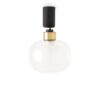 Nabila Pendel Ø20 cm i mat sort med børstet messing og klart glas – Tooy Nabila Pendel Ø20 cm i mat sort med børstet messing og klart glas – Tooy
