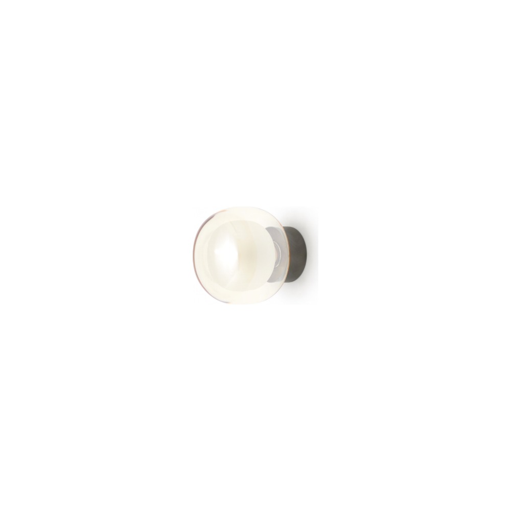 Nabila Væglampe Ø12 cm i satineret titanium med champagnefarvet glas – Tooy Nabila Væglampe Ø12 cm i satineret titanium med champagnefarvet glas – Tooy