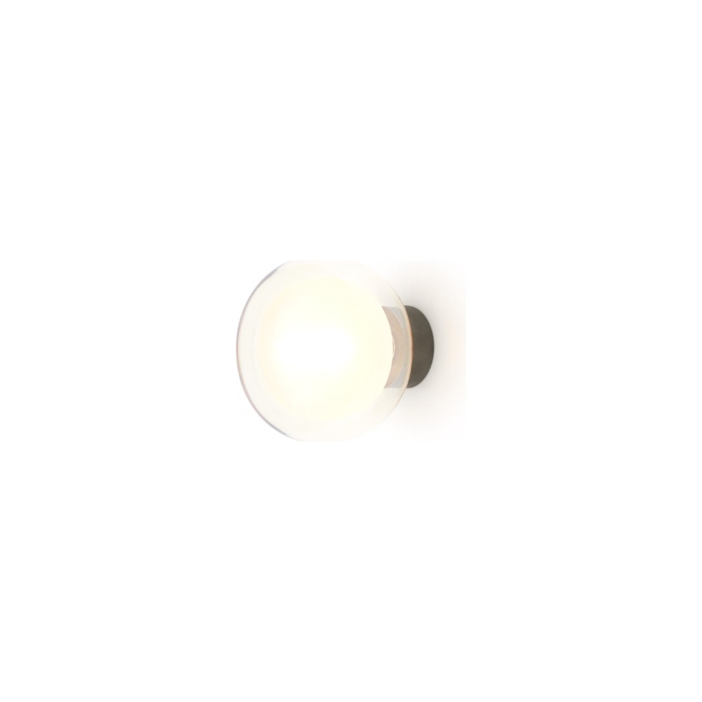 Nabila Væglampe Ø16 cm i satineret titanium med champagnefarvet glas – Tooy Nabila Væglampe Ø16 cm i satineret titanium med champagnefarvet glas – Tooy
