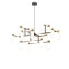 Osman Lysekrone 130 cm i mat sort med børstet messing og klart glas – Tooy Osman Lysekrone 130 cm i mat sort med børstet messing og klart glas – Tooy