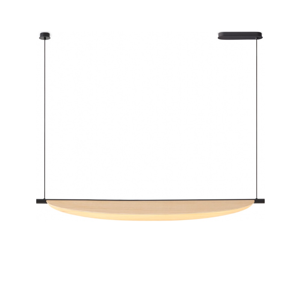 Thula Pendel 134 cm i sandsort med skærm i lys eg – Tooy Thula Pendel 134 cm i sandsort med skærm i lys eg – Tooy