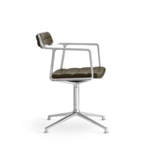 Vipp 452 Swivel Chair i Bosco Green læder med glidesko