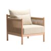 Ariake Braid loungestol i natur eg med lyst polstret hynde