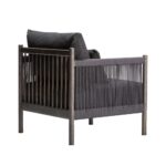 Ariake Braid loungestol i røget eg, set bagfra