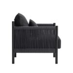 Ariake Braid loungestol i sumi sortbejdset ask, set fra siden