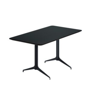 Kvart kantinebord 140x80 cm i sort fra Fora Form