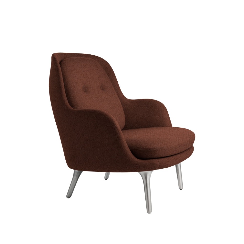 Fri™ loungestol med ben i børstet aluminium – Christianshavn orange